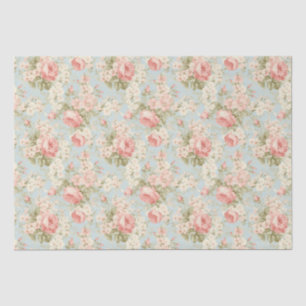 Shabby Chic Vintage Floral Victorian Pink Roses Tissue Paper