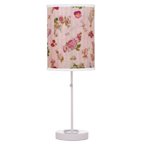 Shabby Chic Vintage Flowers Table Lamp