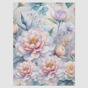 Shabby Chic Vintage Inspired Pastel Floral Tissue Paper