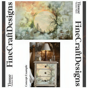 Shabby Chic Vintage Landscape A3R Decoupage Tissue Paper