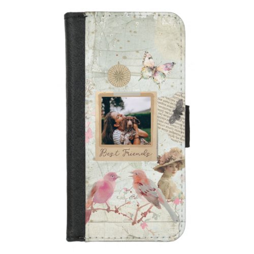 Shabby Chic Vintage Personalized iPhone 87 Wallet Case