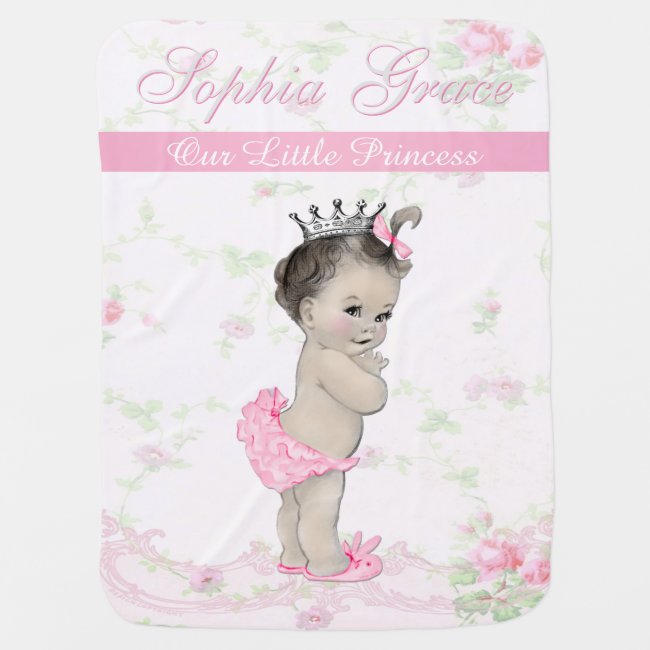 Shabby Chic Vintage Pink Princess Girl Baby Swaddle Blanket