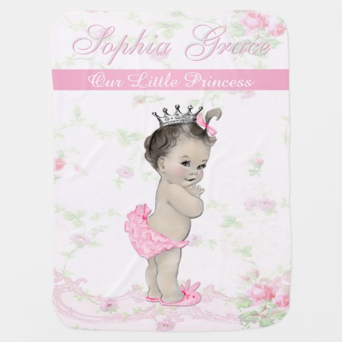 Shabby Chic Vintage Pink Princess Girl Baby Swaddle Blanket