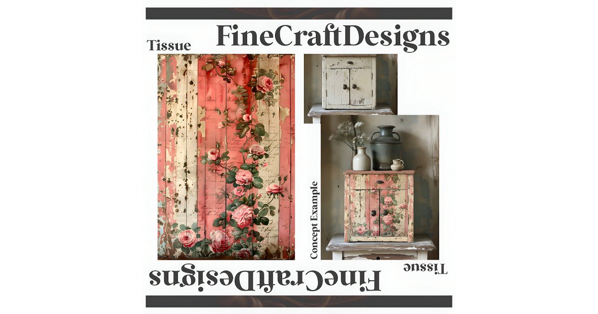 Shabby Chic Vintage Pink Roses Decoupage Right 164 Tissue Paper | Zazzle