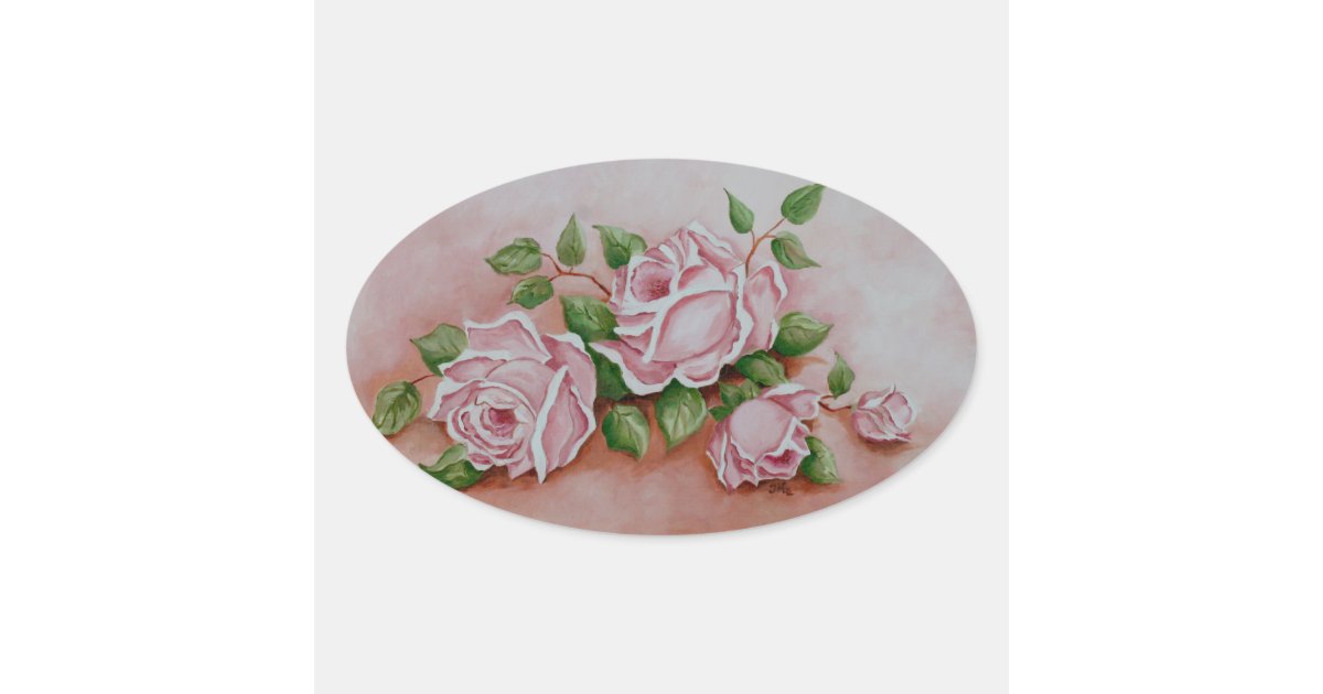 Shabby Chic Vintage Pink Roses Stickers | Zazzle
