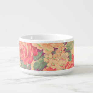Shabby Chic Vintage Rose Floral Chili  Bowl