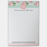 Shabby &amp; Chic Vintage Rose Floral Personalized Post-it Notes