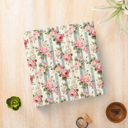 Shabby Chic Vintage Roses 3 Ring Binder