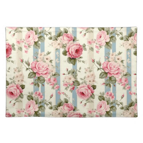 Shabby Chic Vintage Roses Cloth Placemat