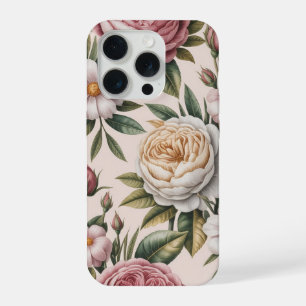 Shabby chic vintage roses cottagecore iPhone 15 pro case