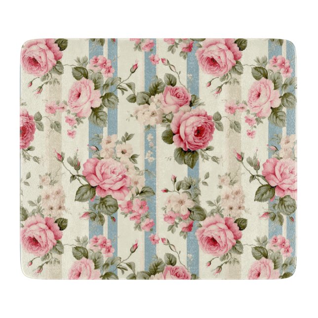 Shabby Chic Vintage Roses Cutting Board (Front)