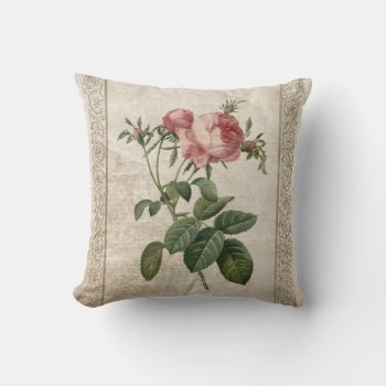 Shabby Chic Vintage Roses French Antique Throw Pillow by BluePlanet at Zazzle