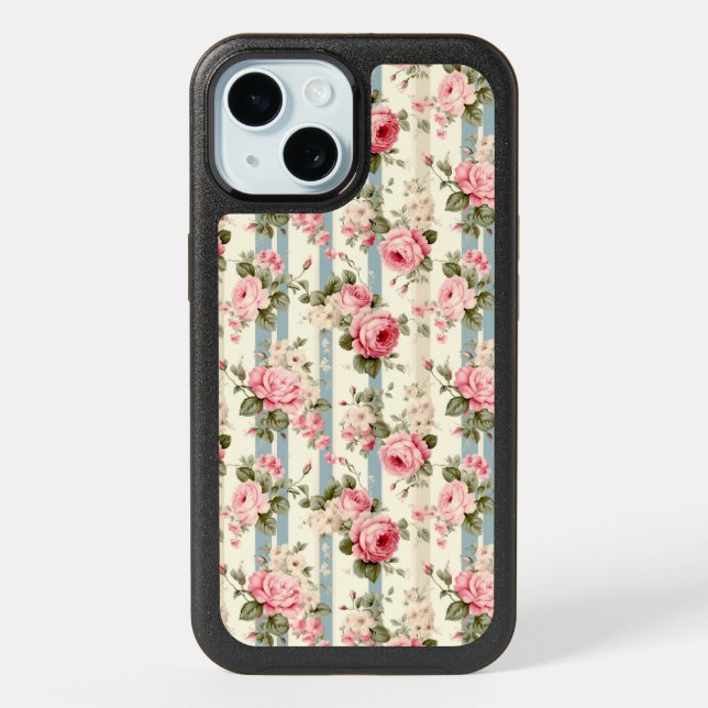 Shabby Chic Vintage Roses iPhone 15 Case (Back)