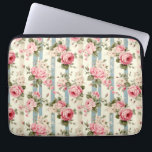 Shabby Chic Vintage Roses Laptop Sleeve<br><div class="desc">Transport yourself to an era of timeless elegance with our 'Vintage Roses & Stripes' Shabby Chic Collection on Zazzle. Immerse yourself in the gentle allure of pastel blue and pink hues, adorned with the delicate charm of blue stripes and romantic roses. This curated assortment captures the essence of shabby chic...</div>