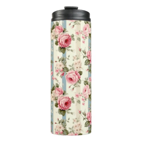 Shabby Chic Vintage Roses Thermal Tumbler
