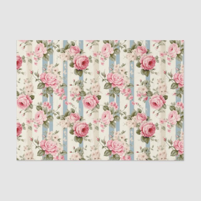 Shabby Chic Vintage Roses Tissue Paper (Front)