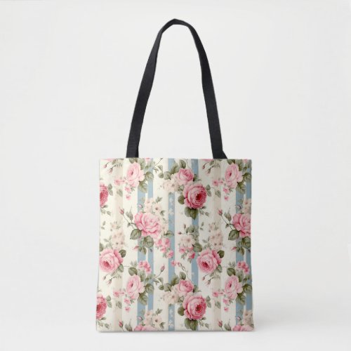 Shabby Chic Vintage Roses Tote Bag