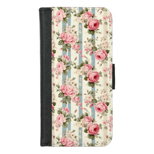 Shabby Chic Vintage Roses Wallet Case
