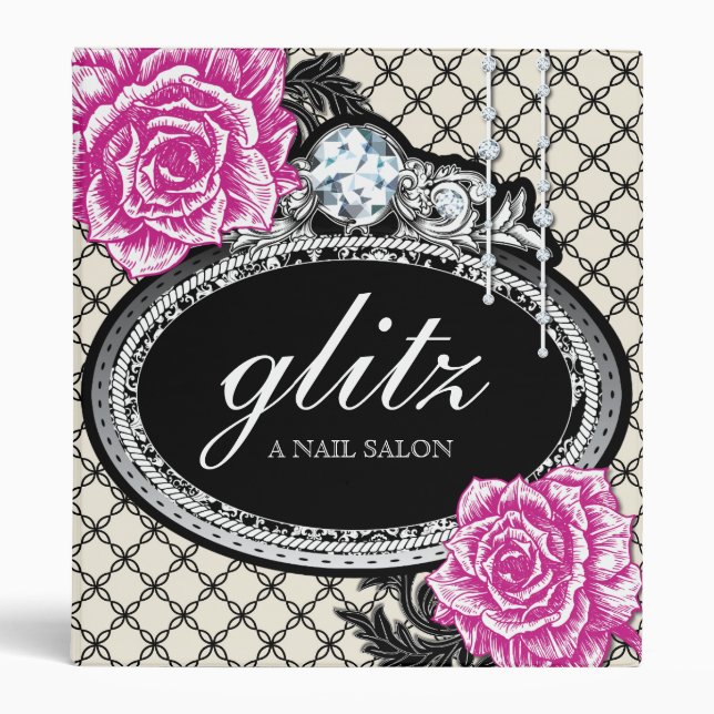 Shabby Chic Vintage Roses with Jewels Binder (Front)
