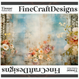 Shabby Chic Vintage Soft Floral A1L Decoupage Tissue Paper