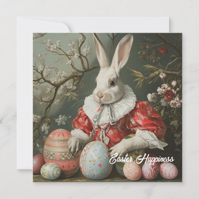 Shabby Chic Vintage Victorian Easter rabbit Holiday Card