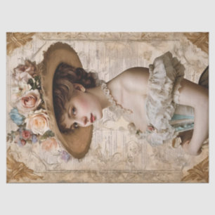 Shabby Chic Vintage Victorian Woman Tissue Paper