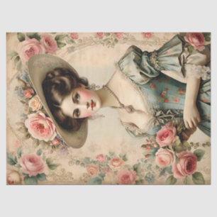 Shabby Chic Vintage Victorian Woman Tissue Paper