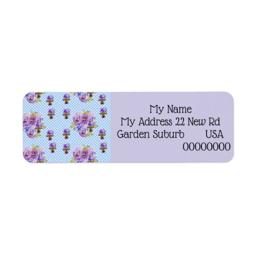 Shabby Chic Viola Flower Return Address Labels