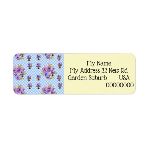 Shabby Chic Viola Flower Return Address Labels