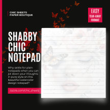 Shabby Chic Watercolor Artistry Design Notepad