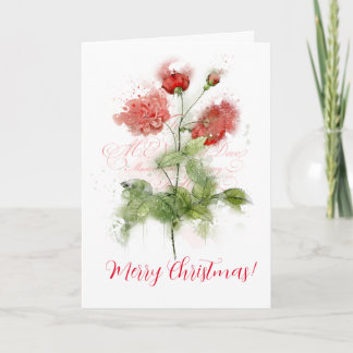 Shabby Chic Watercolor Roses Greeting Card