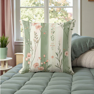 Shabby Chic Watercolor Throw Pillow