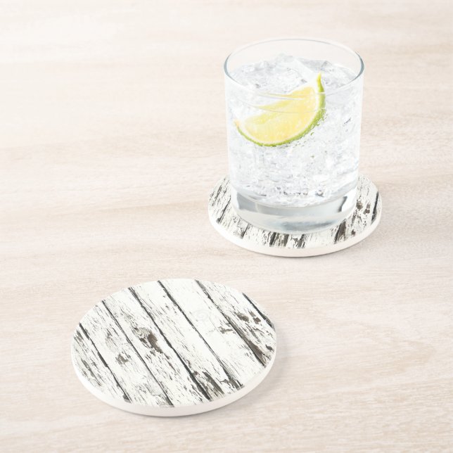 Shabby Chic Weathered Board Drink Coaster (Side)