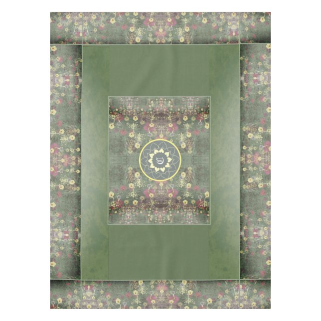 Shabby chic Weathered Floral Tablecloth (Front)