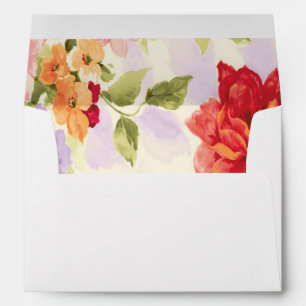 Shabby Chic Wedding Floral Pattern Lined Envelope