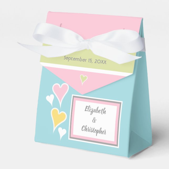 Shabby chic Wedding guest thank you Favor Boxes (Front Side)