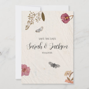 Shabby Chic Wedding Pressed Flowers Invitation