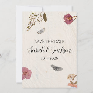 Shabby Chic Wedding Pressed Flowers Invitation