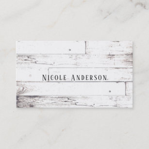 Shabby Chic White Wood Rustic Farmhouse Barn Business Card