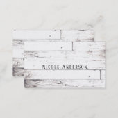 Shabby Chic White Wood Rustic Farmhouse Barn Business Card (Front/Back)