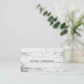 Shabby Chic White Wood Rustic Farmhouse Barn Business Card (Standing Front)