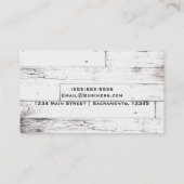 Shabby Chic White Wood Rustic Farmhouse Barn Business Card (Back)