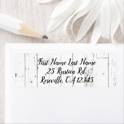 Shabby Chic White Wood Rustic Farmhouse Barn Label | Zazzle