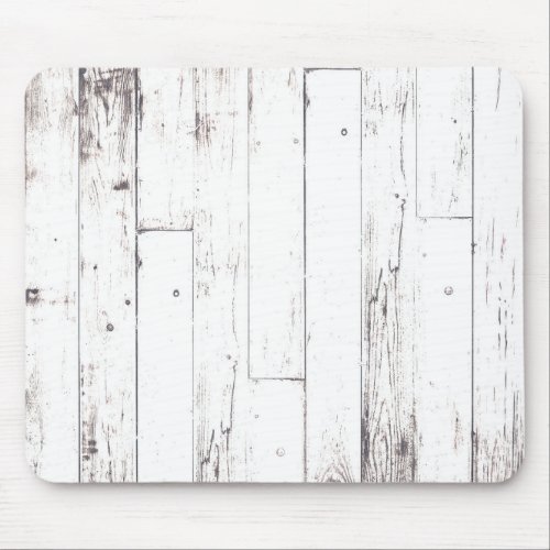 Shabby Chic White Wood Rustic Farmhouse Barn Mouse Pad