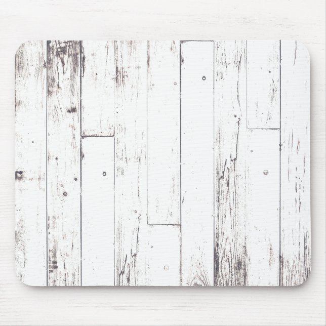 Shabby Chic White Wood Rustic Farmhouse Barn Mouse Pad (Front)