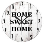 Shabby Chic White Wood Rustic Farmhouse Kitchen Large Clock