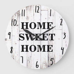 Shabby Chic White Wood Rustic Farmhouse Kitchen Large Clock