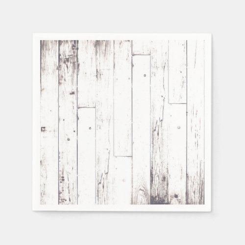 Shabby Chic White Wood Rustic Farmhouse Party Napkins