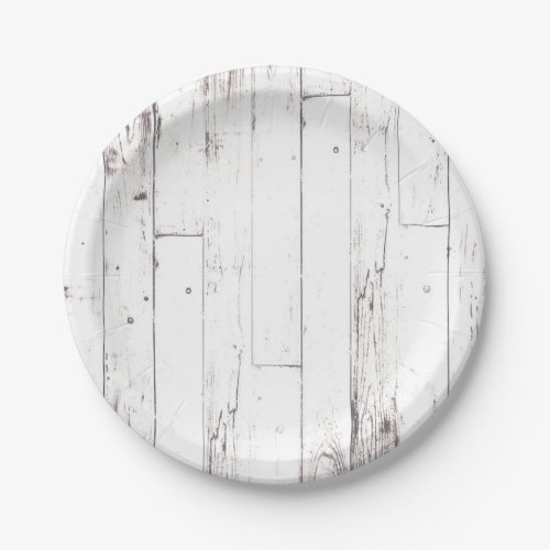 Shabby Chic White Wood Rustic Farmhouse Party Paper Plates