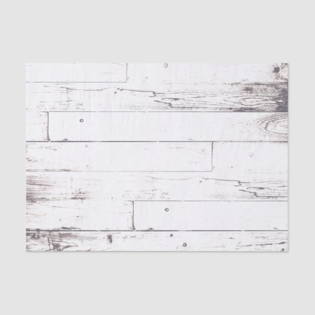 Shabby Chic White Wood Rustic Farmhouse Wedding Tissue Paper (Front)